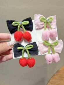 2pcs Women's Spring New Rhinestone Fabric Satin Bow Elegant Chic Fashion Snap Hair Clips, Simple Daily Hair Accessories [No Card Package], School Stuff, College, Bows, Cute