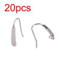 20pcs/Lot Stainless Steel Earrings Base Polygon Stalk Earring DIY Earring Findings For DIY Jewelry Making Connector Accessories - 20 Pieces# Ear Hooks - View 14