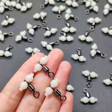 50Pcs/Lot Luminous Rolling Swivels Fishing Swivels Sea Fishing Accessories Hook Connector Rolling Swivels 3-Way Swivels - Multicolor - View 8