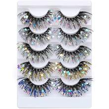 GSYY Glitter Cod False Eyelashes Wiy 5 Pairs Draic Cat Eye Festival Lashes Pack 5 Sty For Evening Paes E S And Costume Even Adds Glamour And Volume To A - lông mi mềm mại - Xem 2