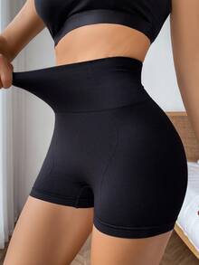 Women's Mid-Waist Seamless Tummy Control Shapewear, Breathable Athletic Casual Comfortable Boxer Briefs - Black - View 6