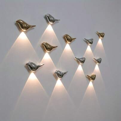 مصباح حائطي قابل للشحن عبر USB، مصباح استشعار حركة ذكي، مصباح ديكوري بشكل طائر، لا يحتاج توصيل سلك، قابل للتعديل في لون الإضاءة، مناسب لغرفة النوم والسكن الجامعي والسلالم والحمام والسرير، تشغيل/إيقاف تلقائي