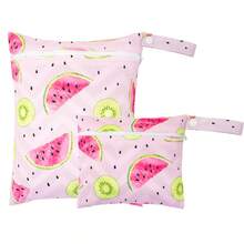 Bolsa impermeável reutilizável para roupas de banho, viagens, praia, piscina, banho, fraldas, roupas de ginástica e ioga sujas, artigos de higiene pessoal e para guardar itens na creche. Possui um bolso com zíper (tamanhos P e M).