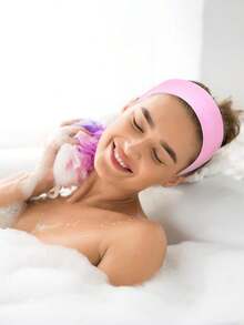 10/25/50pcs Disposable Spa Headband Elastic Non-Woven Fabric Facial Headband Soft Hair Band, Easy Closure, Suitable For Women Salon, Pink - Multicolor - View 8