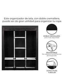 Closet Organizador Rack Ropero Repisas Armario - Negro - Ver 2