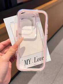 Funda de teléfono 3 en 1 de material grueso y resistente, con marco de unicolor personalizado en rosa, blanco, negro, azul y verde, de estilo minimalista y anti-caídas, con cobertura total y transparente, compatible con iPhone 17 Pro/17 Pro Max, 16 Pro/16 Pro Max/16, 15 Pro Max, 14/14 Pro Max, 13/12/12 Pro, 11/11 Pro Max, 15 Pro, 13 Pro, 14 Plus - Rosa - Ver 1