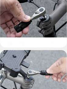 1 Set Bicycle Cassette Lockring Wrench, Multifunctional Aluminum Alloy Repair Tool Kit, Maintenance Tools For Cycling, Includes Air Pump And Cassette Lockring Wrench - Multicolor - View 4