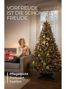 4smile Artificial Christmas Tree 180 Cm Green - Classic 100% PVC Christmas Tree, Realistic, Stable &  Friendly, Quick To Assemble For Years Of Joy - 2-180 Inches - View 2