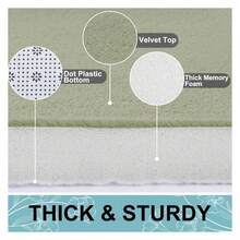 Memory Foam Bath Mat 36x24, Extra Soft And Absorbent Bathroom Mats, Non Slip Washable Carpet For Floor, Shower And Tub,Green - 多色46 - 查看 2