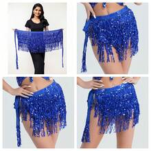 1 pièce Jupe-écharpe à franges pailletées pour femmes, chaîne de taille pour danse du ventre, costume boho pour boîte de nuit, convient pour la scène et la danse - Multicolore - Voir 22