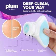 GSYY  Facial Cleansing Br Gentle Dual-Eed Electric Eolia Water-Reant Silicone Deep-Pore Face Scrubber For Daily Use At He Or Travel Suitable For Men Wen With Sensitive Or Acne-Ne Skin - 白色 - 查看 2