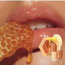 Gloss Labial Hidratante Honey Lip Oil 3,5ml  Jojoba + Vitamina E | Brilho Natural, Primer, Antirressecamento - Qiu presentes - Mel - Visão 3