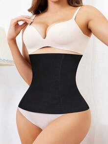 Women's Seamless Waist Cincher, Short Tight Waist Trainer, Strong Compression Abdominal Waist Belt, Waist Support For Sitting, Fitness, Yoga And Sports - Black - View 6