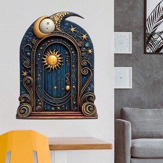 1件中东创意人造月亮仙女墙贴，适用于客厅、入口、走廊，适合情人节、复活节、斋月等节日。