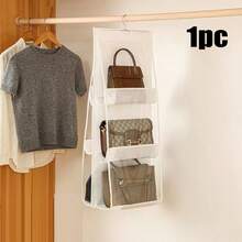 1 件/2 件，8/6 口袋挂式钱包手提包收纳架透明挂架包袋收纳收纳架钱包包衣柜壁橱节省空间收纳袋