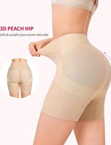 Shapewear Tummy Control Mid-Waist Body Shaper Shorts Butt Lifting Panties Shapewear Shorts - Màu be - Xem 3