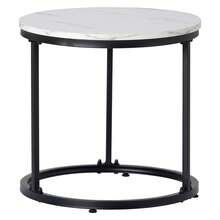 Set Of 2 Round Coffee Tables, Stackable Round Side Tables For Living Room, 2 Round End Tables - Marble + MDF - View 7