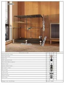 Extra Thick & Dense Bird Cage For Parrots, Cockatoos, Macaws, Large Size Birdcage - Multicolor - View 13