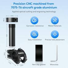 Starlink Mini Mount Kit For RV Boat Camper Ladder And Guardrail CNC Aluminum Alloy Adjustable Clamp 0.79"1.38" Pipe Diameter Universal Pipe Adapter Compatible With Starlink Mini