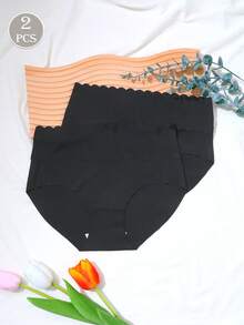 2pcs Women's Seamless Panties Set, Sexy Lingerie - Black - View 7