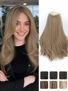 22-Inch Long Clip-In Hair Extension With Slightly Curled Ends, Made Of Synthetic Fiber, Suitable For Women's Everyday Wear. - Multicolor - View 1