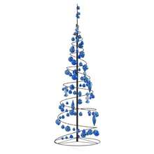 LED Christmas Tree With Baubles 100 LEDs Warm White 150 Cm - Blue - View 5