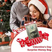 1 pieza Caja de regalo con sorpresa de dinero y caramelos con cinta roja, caja de regalo roja para decoración de fiestas, adecuada para entretenimiento, suministros para fiestas festivas, mejor regalo de cumpleaños para amigos, decoración navideña - Multicolor - Ver 3