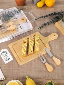 6 Sets Baby Shower Game Prizes For Winners Baby Shower Winners Guest Gifts Cheese Board Cheese Knives Wooden Coasters Thank You Tags Bags For Wedding Bridal Favors - Multicolor - View 8