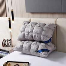 Queen Pillow Set Of 2 , Soft Support Queen Pillow Set Of 2 , Hotel Collection Standard/Queen Bed Pillow Set Of 2 , Down Alternative Bedding For Back, Stomach, Or Side SleepersLuxury Hotel Gel Pillow Room Decor, Easter Gift (White Gray) - Grey - View 4