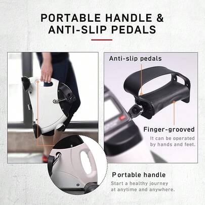 Mini Exercise Bike, Portable Under Desk Bike Pedal Exerciser With Free Anti-Slip Mat Adjustable Resistance Knob An...