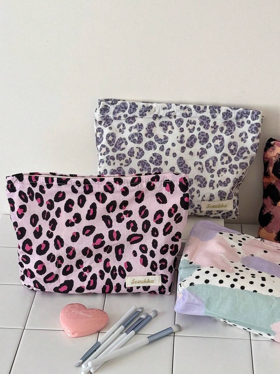 حقيبتان مستحضرات تجميل بطبعة نمر عتيقة، حقيبة تخزين بنمط نمر وردي عالي الجودة، حقيبة منظم مكياج كبيرة السعة محمولة، حقيبة أدوات التجميل والعناية بالبشرة للسفر، حقيبة غسيل المكياج بنقاط، مناسبة للتخزين أثناء السفر والاستخدام اليومي، حقيبة تخزين فوط صحية محمولة كبيرة السعة، محفظة كبيرة السعة، مناسبة للتخزين أثناء السفر والاستخدام اليومي، حقيبة أدوات التجميل والعناية بالبشرة، حقيبة سفر للسيدات