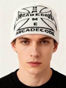 1pc These Men's Knit Beanies With Graphic Lettering Come In Multiple Colors, Offering A Stylish And Warm Design, Making Them Ideal Fashion-Forward Winter Headwear - Multicolor - View 10