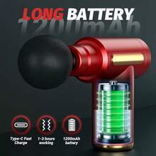 Antosun Mini Massage Gun, Deep Tissue Percussion Massager, Portable Handheld Muscle Massager Tool, 6 Speeds, USB-C Rechargeable, Quiet Pain Relief For Full Body, Travel-Friendly Gift For Men And Women - 紅色 - 查看 6