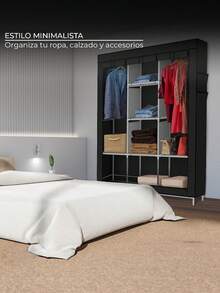 Closet Organizador Rack Ropero Repisas Armario - Negro - Ver 6