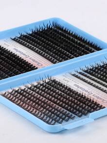 648/666/720pcs D-Curl Fluffy Individual False Eyelashes Set, Includes Glue, Sealant, Eyelash Brush, Tweezers, Classic Realistic Natural Look, Thick & Fluffy Mixed, Beginner-Friendly False Eyelashes Set, Eyelash Extension Kit, Large Capacity DIY Segmented False Eyelashes Set, Long-Lasting Lightweight False Eyelashes Set, Eyelash Book + Tweezers + Eyelash Extension Glue, DIY At Home, Suitable For Daily, Evening, Wedding Makeup - Multicolor - View 12