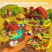 48/100/200/300pcs Magnetic Building Blocks, 0.78 Inch, Magnetic Bricks For Mining World, Farm Life, Farming And Raising Animals, Cozy Home Series Building Cubes Toy Set, STEM Educational Sensory Toys, Best Christmas, Halloween, Birthday Gift For Kids 3+ Years Old Boys And Girls, 2026 Model - Multicolor - View 3