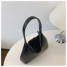 Unique Design Crescent Shoulder Bag For Women, Soft PU Leather Underarm Bag, Fashion Commuter Handbag - Black - View 6