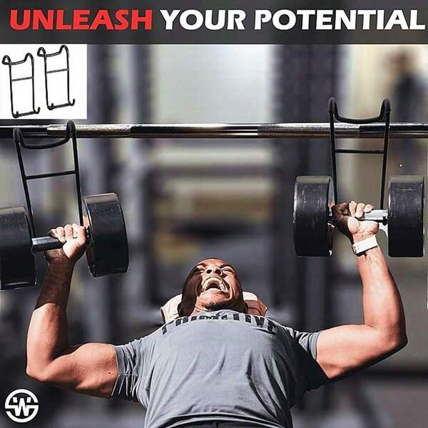 2PCS Dumbbell Spotter Hooks, Heavy Duty Dumbbells Rack Attachments, Hanger Barbell, For Dumbbell Bench Press, Fi...