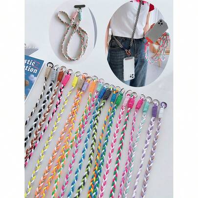 1 Dây đeo điện thoại thời trang nhiều màu sắc - Dây đeo điện thoại dài bền, thiết kế dễ thương, phù hợp với ốp lưng điện thoại thông dụng Dây treo điện thoại bện, thoải mái khi đeo, kiểu dáng thể thao - Móc kim loại màu ngẫu nhiên