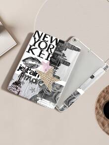 New York City Scenery Pattern Protective Case, Compatible With IPad Air 4/5 (10.9 Inch), IPad 7/8/9 (10.2 Inch), Built-In Pencil Slot, Compatible With Samsung Tab S6 (10.4 Inch), Tab A7 Lite (8.7 Inch), Ins Style Leather Protective Cover, Back To School, Valentine's Day, New Year Gift - Multicolor - View 7
