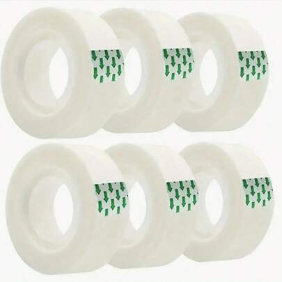 1/6/12 Rolls Unisex Clear Colored Tape Refill, 0.7 Inch X 1102 Inches Transparent Packing Tape, Polypropylene Material, Compatible With Tape Dispenser, Dispenser & Cellotape Dispenser,