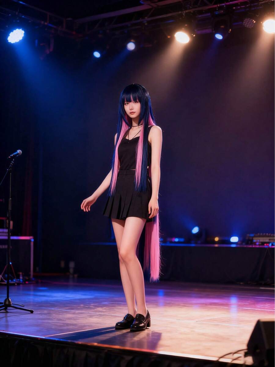 Panty & Stocking With Garterbelt Stocking Cosplay Wig - Anime Character Wig With Realistic Scalp Top - Multicolor - View 1