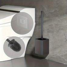 壁挂式极简方形马桶刷，节省空间，易于清洁，采用耐用铝合金材质，适用于浴室、卫生间、公寓。 - 灰色 - 查看 7