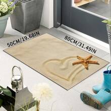 1pc Ocean Coastal Starfish Seashell Bathroom Rug, Non-Slip Washable Standing Mat, Fun Laundry Room Rug, Funny Shower Mat, Home Decor, Bathroom Rug, Bathroom Carpet