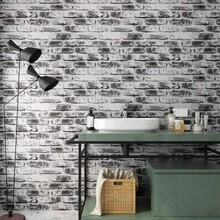 [Old House Renovation Artifact] Retro Red Brick Wallpaper Peel And Stick-Removable Without Leaving Marks, Waterproof And Moisture-Proof, DIY Renovation Of Bedroom, Living Room, Bathroom Walls/Old Furniture, Transient Retro Industrial Style Space Vinyl - Grey - View 11