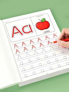 Caderno de Prática de Letras A-Z (1 unidade), incluindo exercícios de escrita, caderno de caligrafia reutilizável e livro mágico para praticar, ideal para estudantes, material escolar, presente perfeito para volta às aulas, Natal, recompensas de aprendizagem, férias ou aniversários.