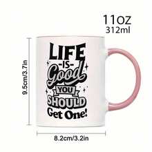 An Encouraging Words Cup, 11oz Ceramic Cup, Promotes Positivity And Support - 粉色 - 查看 5