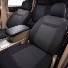 Car Seat Covers Full Set Universal Fit Most CarTruck SUV And Van Comfortable Airbag Compatible Jacquard And Polyester Full Set Low Back Black Black - BlackBlack - View 6