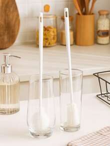 1/2支装长柄杯刷，水杯清洁刷，奶瓶清洁刷，可拆卸清洁刷，长柄白色奶瓶清洁工具，耐用刷毛，适用于厨房、杯子、马克杯、水壶、玻璃杯、婴儿奶瓶等。 - 彩色 - 查看 10