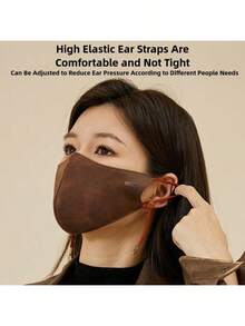 1pc Fashionable Shiesty Suede Face Mask, UPF 50+ Reusable With Distinctive & Exclusive Design, Windproof Warm Winter Mask For Skiing, Running & Cycling, Moisture-Locking And Cold-Proof - Multicolor - View 3